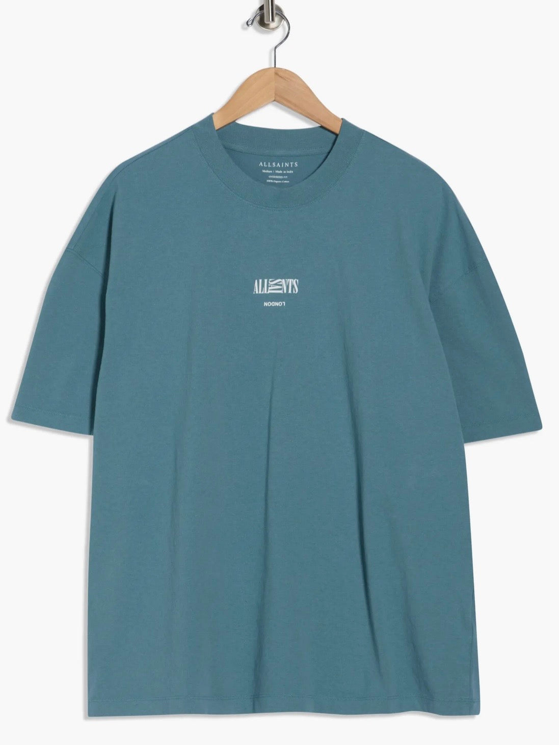 PLAYERA ALL SAINTS AZUL CON LOGO EN EL CENTRO